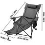 Outdoor Folding Camp Chair Backrest With Footrest Portable Bed Nap Chair For Camping Fishing Foldable Beach Lounge Chair Image 8