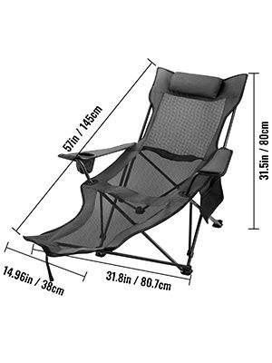 Outdoor Folding Camp Chair Backrest With Footrest Portable Bed Nap Chair For Camping Fishing Foldable Beach Lounge Chair