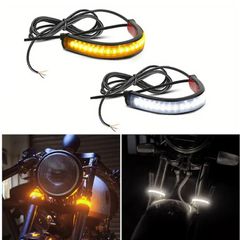 2pcs Flexible Switchback Dual-Colour White & Amber Motorcycle