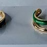 Gold & Green Oil Drip Style Twist Stacking Rings Image 4