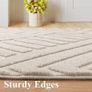 Washable Rugs Living Room 120 x 160 cm Anti Slip Rugs Classic Large Rugs for Bedroom Short Pile Modern Design Floor Mat Soft Touch Geometric Rugs for Kitchen Office Home Decor, Cream Image 3