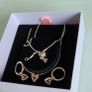 Pandora necklace and earrings set sterling silver and rose gold plated perfect condition like new Image 6