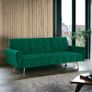 Luxury Velvet Sofa Bed with Golden Legs green Image 4