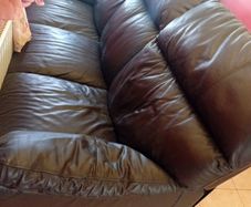 3 seater brown leather sofa