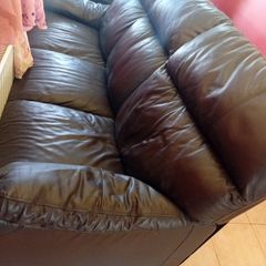 3 seater brown leather sofa