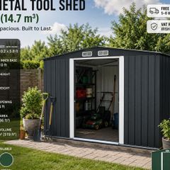 Metal Shed  10 x 8 ft  Charcoal