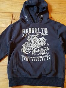 Age 5-6 Motorbike Logo Hoodie