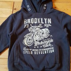 Age 5-6 Motorbike Logo Hoodie