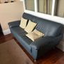 Blue Italian leather couch Image 2