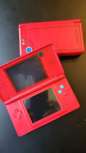Custom Refurbished DS Lite Console - Red "Digital Dex" Edition with USB-C Charging Upgrade