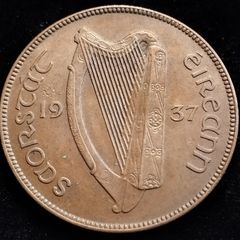 [2672] - Ireland - 1937 - 1 Penny - Irish 1d - KM.3 - High Grade