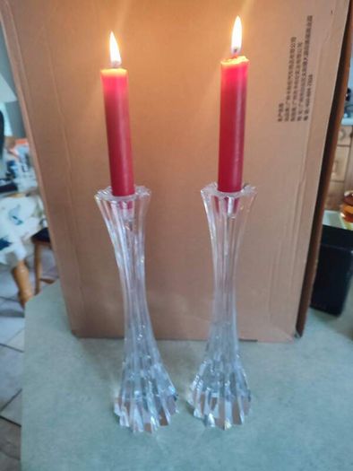 Set Of 2 Tipperary Crystal 28.5 Cm. Star Candleholders In Very Good Condition.