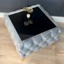 Velvet coffe table with glass Image 5