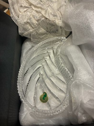 Vintage Waterford crystal leaf shaped dish