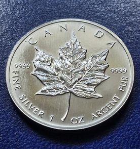 1993 Canada Maple Leaf  5 Dollar silver 99.99% 1 oz