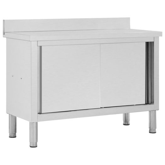 Work Table with Sliding Doors 120x50x(95-97) cm