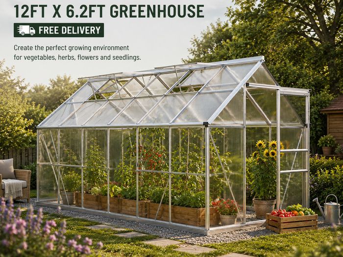 Greenhouse Aluminium 12ft x 6ft