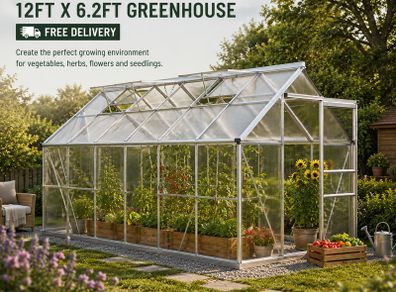 Greenhouse Aluminium 12ft x 6ft