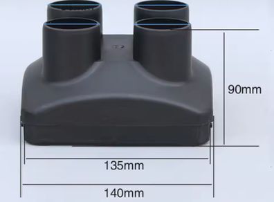 Auto Air Parking Heater 5kW 2kW Black 42mm 4 Outlet Exhaust Pipe