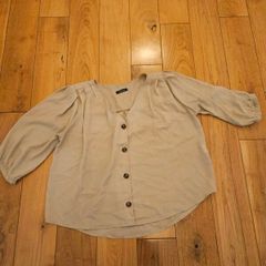Semi long sleeved blouse brown/creme colour