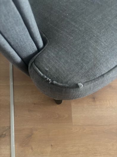 grey arm chair