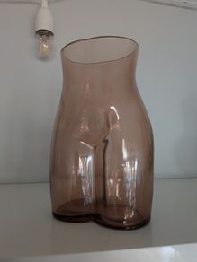 A large glass vase