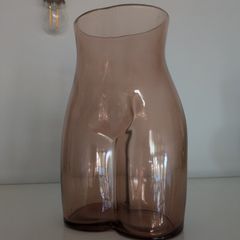 A large glass vase