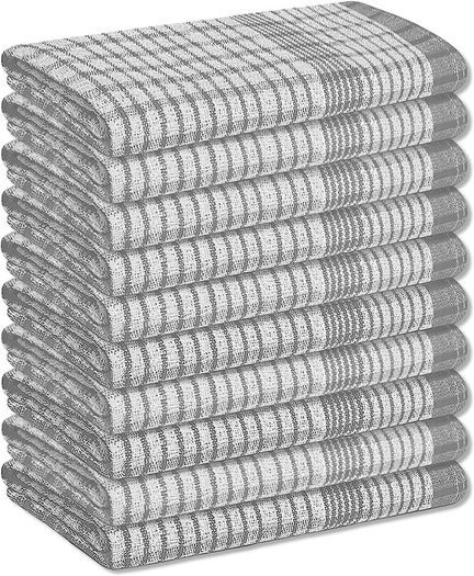 Wonderdry Tea Towels Kitchen Pack of 10, Cotton Absorbent Long Lasting Catering Cloths (FREE SHIPPING)
