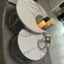2 in 1 Marble Texture Coffee Table For Living Room Sofa Side Round Image 4
