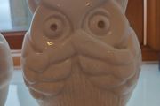 Set of 3 Porcelain Owls of Wisdom..."See All.Hear All,Say Nothing".