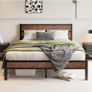 King Size Bed Frame with Wooden Headboard 11 Under-Bed Storage for Master Bedroom, Couples, Heavy Duty Metal Frame 800 lbs, Noise-Free, No Box Spring Needed, Easy Assembly , Black Brown Oak Image 9