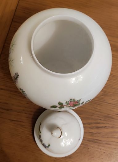 Vintage Aynsley Fine Bone China Ginger Jar | Wild Tudor Floral Covered Urn