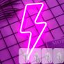 NEW SALE | LED Lightning Bolt Neon Light Neon Wall Signs for Bedroom Pink Lightning LED Neon Light Sign Wall Lamp Battery/USB Powered Image 2