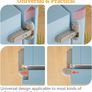 2 Pcs Baby Safety Fridge Lock, Child Proof Refrigerator Freezer Door Lock, Toddler Kid Safety Latch Catch Lock (Grey/White) Image 5
