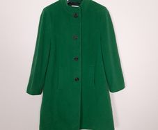 Precis Emerald Green High Neck Wool Cashmere Coat 16UK/44EU