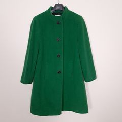 Precis Emerald Green High Neck Wool Cashmere Coat 16UK/44EU