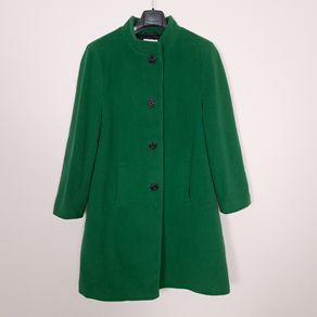 Precis Emerald Green High Neck Wool Cashmere Coat 16UK/44EU