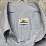Lacoste Mens Light Blue Pin Stripe Short Sleeve Button Up Shirt Size 38 Medium Image 4