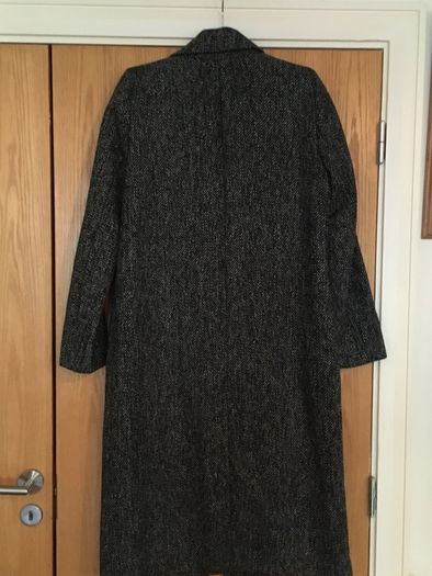 ZARA Straight Fit Long Wool Blend Coat New