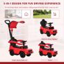 3 in 1 Kids Children Ride on Push Car Toddler Sliding Car G350 Licensed Walker Foot to Floor Slider Push-Along with Horn Steering Wheel NO POWER Manual, Red Image 6
