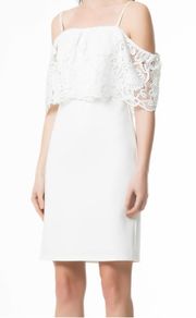 WOLF & BADGER Open Shoulders Top Lace Dress