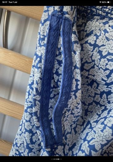 skirt superdry mini skirt medium blue & white floral