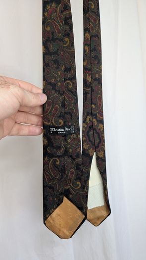 Christian Dior Tie Paris Paisley Silk Mens Vintage Designer Necktie Italy