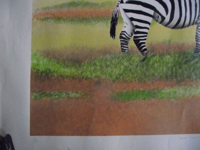 E.B. Watts - Ltd. Edition Print - 39/200 - Zebras and Colobus Monkeys - 20th Century