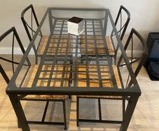 Dining Table & 4 Chairs  Glass Top