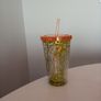 Reusable plastic cup with lid and straw Image 2