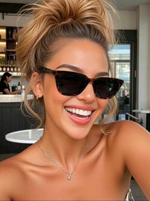 Cat eye tortishell sunglasses