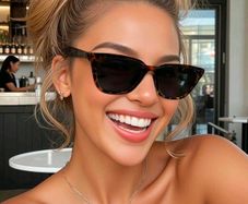 Cat eye tortishell wayfarer sunglasses