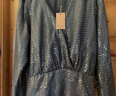 Gallery decadence silver sequins top