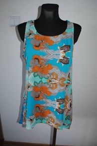 Kaktus long line floral knitted back top size M UK12 EU40 Postage included